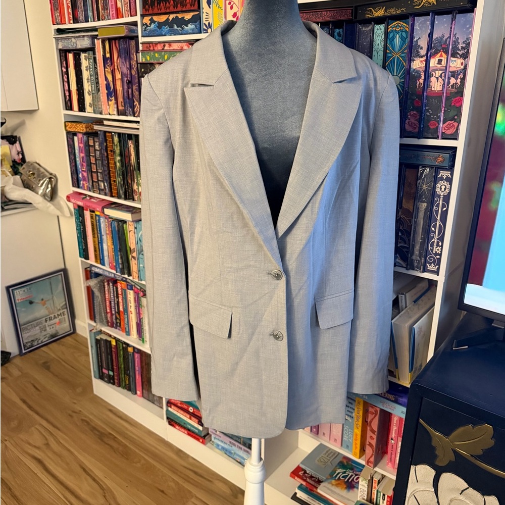 Good American Light Gray Single-Breasted Blazer
